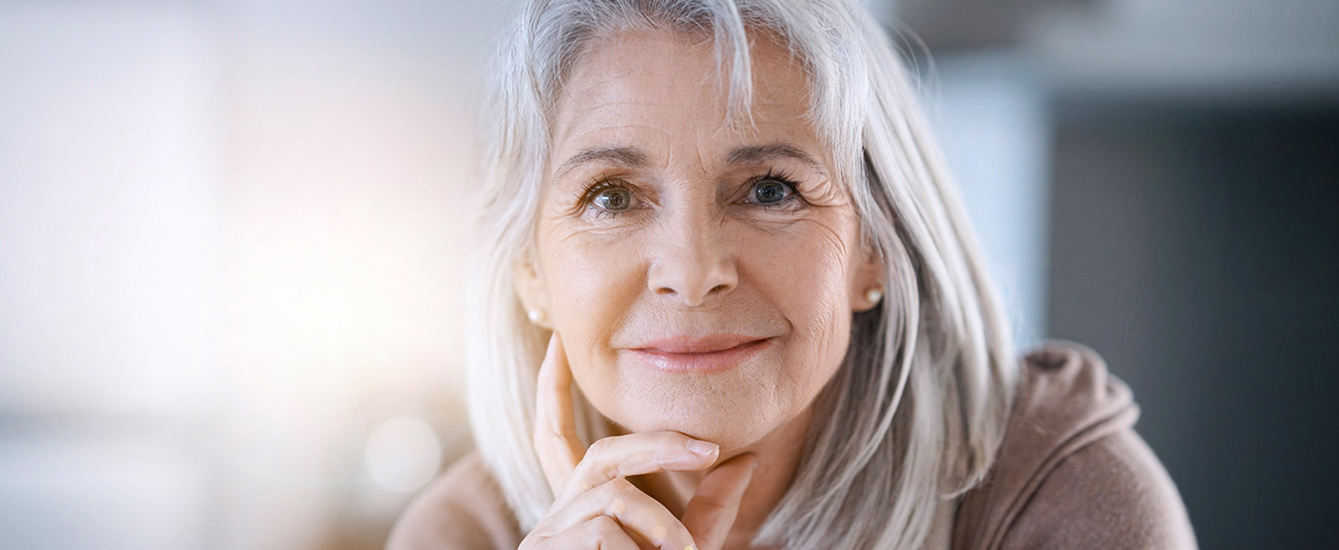 Older woman with sincere expression