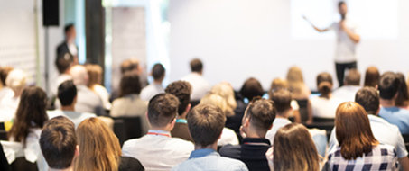 Crowd watching a seminar