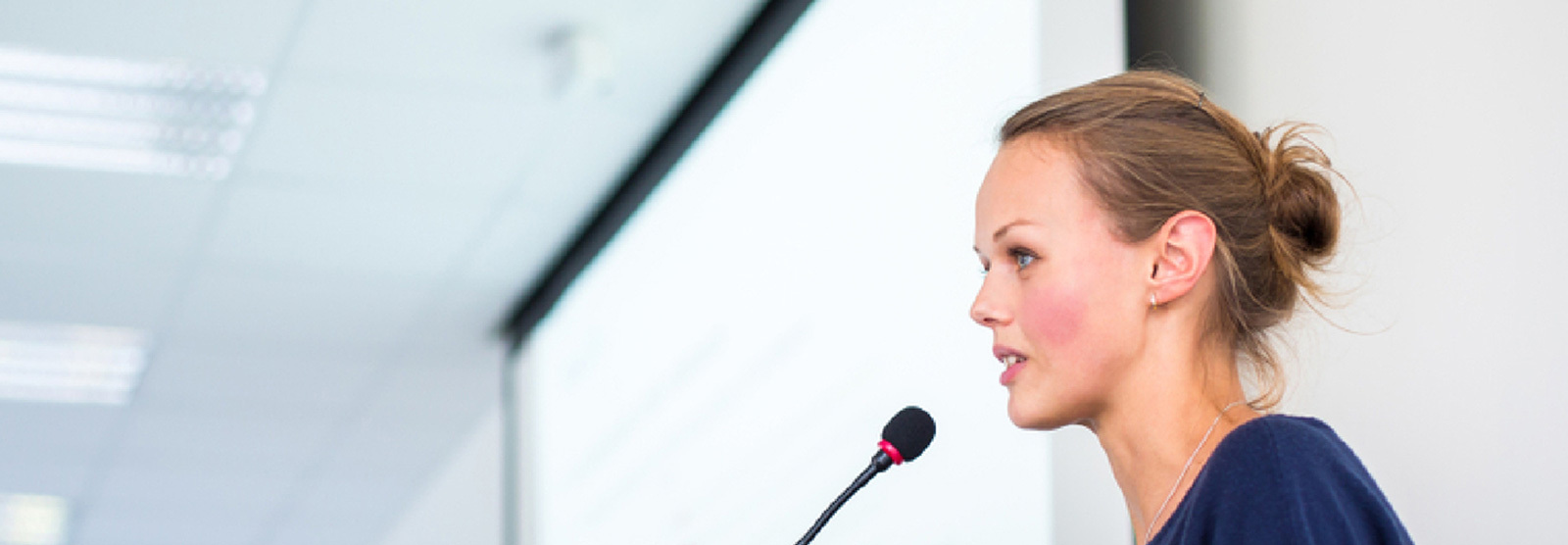 Keynote speaker at a conference