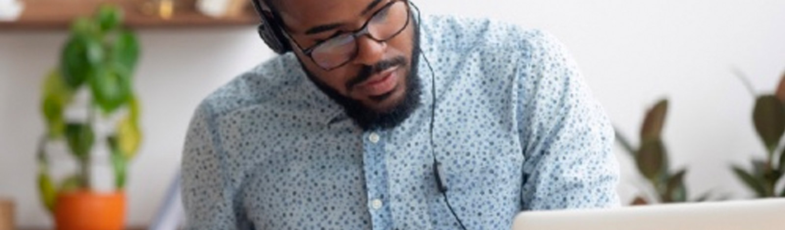 Man watching a webinar