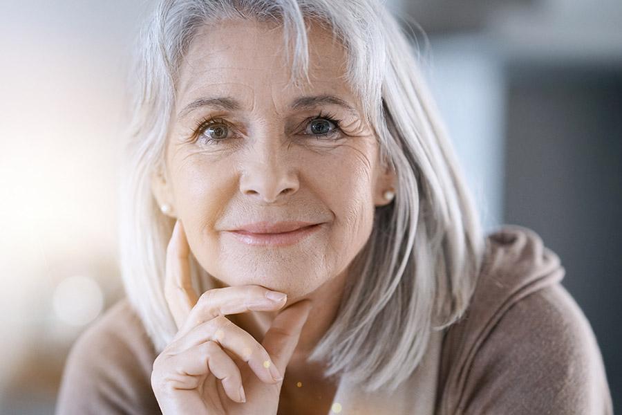 Older woman with a sincere expression